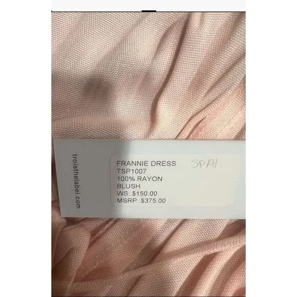 TROIS the label Frannie Shoreline Maxi Dress -Blush Pink Wedding Guest size S NW - Picture 8 of 8